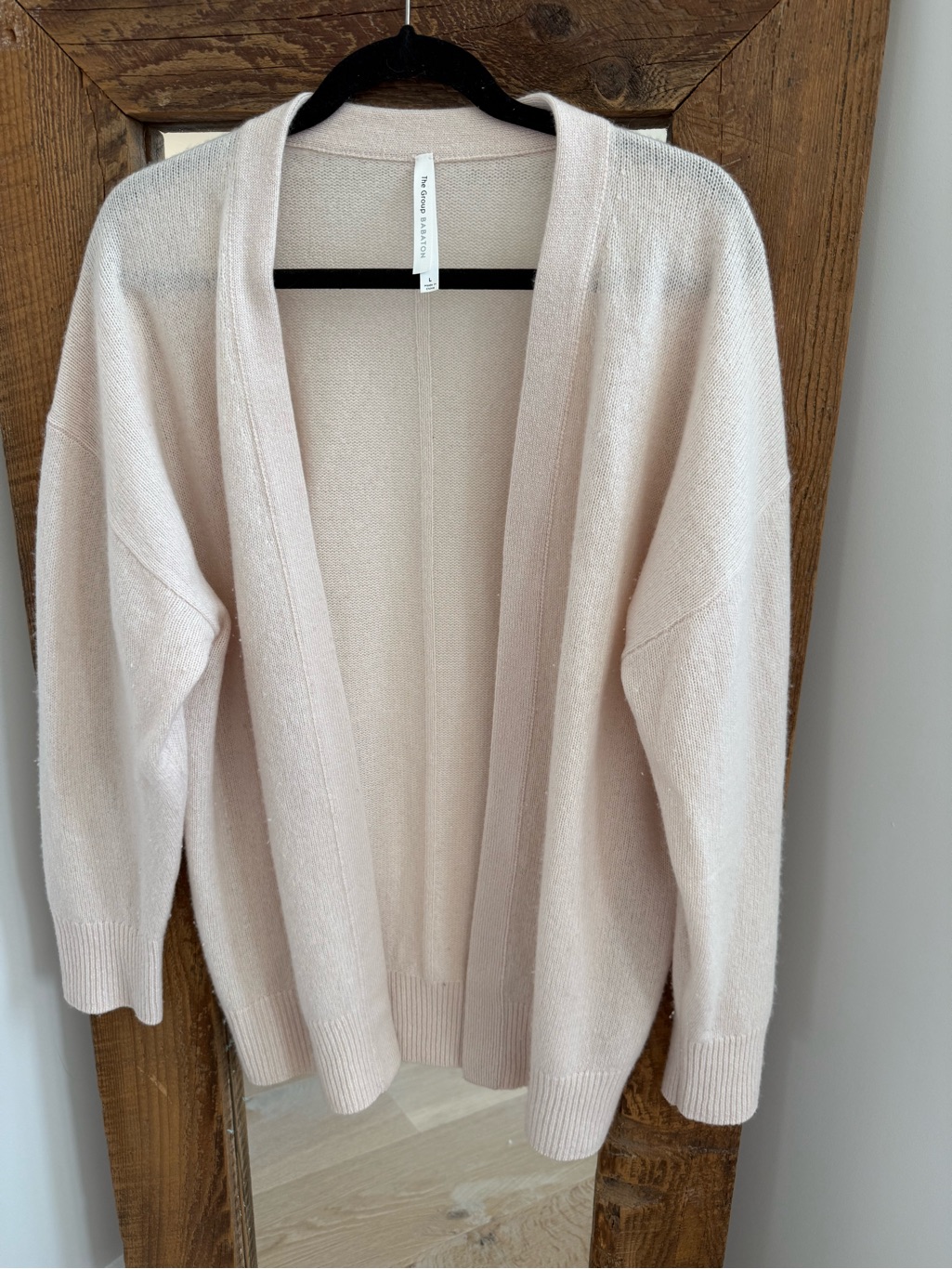 Cashmere Open-Front Women's Cardigan Sweater - Pale Pink